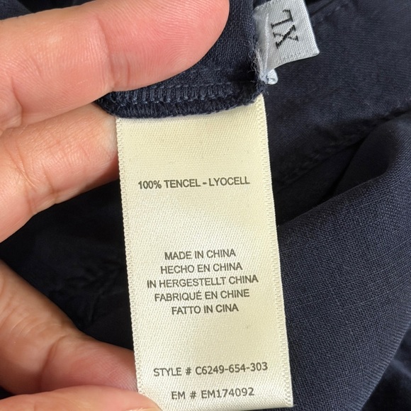 Cloth & Stone XL Navy Blue Sleeveless 100% Lyocell Belted Jumpsuit - Picture 7 of 9